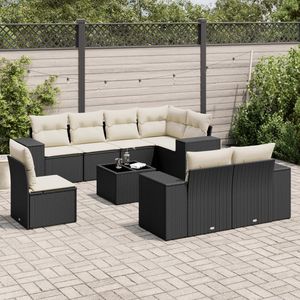 Set Divano da Esterno a 9 Pezzi con Piedini Regolabili, Collezione Arredamento Giardino Quadrato - Product Image 1