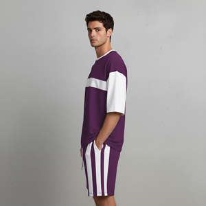 Ensemble court d'été pour hommes en coton respirant, séchage rapide, confortable, tenue décontractée, logo personnalisé, vêtements en gros OEM - Product Image 4