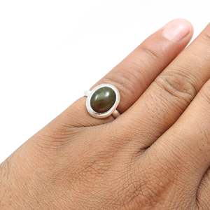 Handcrafted Black Opal Gemstone <b>Ring</b> Available In <b>925</b> Sterling <b>Silver</b> Bezel Setting Oval Cut Gemstone Bohemian Style Jewelry - Product Image 5