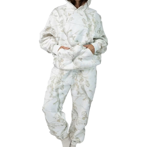 Ensemble sweat-shirt à capuche et pantalon pour femme, 100% coton, écologique, coupe ample, décontracté, hiver, longueur intégrale, tenue 2 pièces - Product Image 4