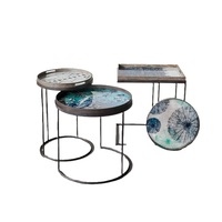 Tables gigognes de luxe en métal noir avec finition émaillée, qualité supérieure, revêtement en poudre, best-seller, au prix le plus bas