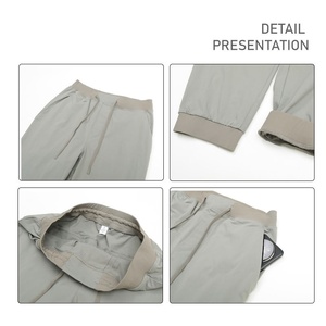 Men's Light Gray Sweatpants <b>Elastic</b> Waist Drawstring Pockets Casual Knitted Joggers Autumn Style - Product Image 4