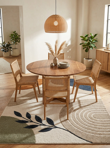 Tapis pour salon, fait main, en laine organique, tissé à la main, tapis de style botanique, tapis moderne sur mesure, tapis design pour la maison - Product Image 6