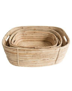 Cesta de almacenamiento de bambú y ratán, tejida a mano, ecológica, organizadora para el hogar y la cocina, directo de fábrica - Product Image 2