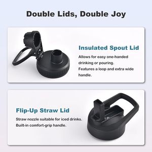 Bottiglia d'Acqua Isolata in Acciaio Inox da 24 oz con Coperchio con Cannuccia, Doppia Parete Sottovuoto, Senza BPA, Antigoccia, Mantiene il Freddo per 24 Ore - Product Image 3