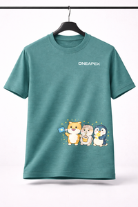 ONEAPEX T-shirt à manches courtes avec motif d'animaux de dessin animé mignons – T-shirt décontracté unisexe à manches courtes pour jeunes et adultes - Product Image 5