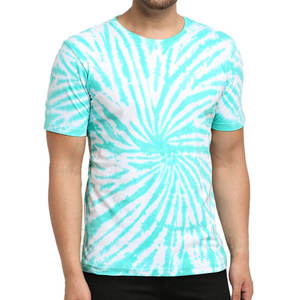 <b>Tie</b> Dye Short Sleeve O Neck Men's T-Shirt Regular Fit Jersey <b>Knitted</b> Casual Breathable Quick Dry Mint White Solid Made 100% - Product Image 1