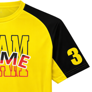 Maillot de football personnalisé Youth Hawk Evolution, maillot d'équipe personnalisé de haute qualité avec le numéro 23 en bleu et jaune - Product Image 4