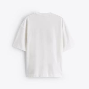 T-shirt en coton blanc de qualité supérieure pour homme, coupe oversize avec épaules tombantes, personnalisable - Product Image 2