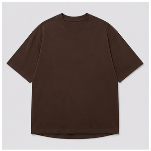 Camiseta de Manga Corta para Hombre, Cuello Redondo, Algodón Peinado Color Chocolate, Talla Grande, Personalizada, MTS-OVR-0029 - Product Image 1