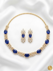 Collection Saphir Eclipse – Ensemble Collier et Boucles d'Oreilles en Or Massif 14K avec Diamants de Laboratoire Taille Brillant Certifiés par un Certificat Tierce Partie – Luxe - Product Image 5