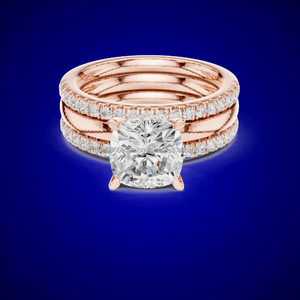 แหวนทองสไตล์อินเดียสำหรับผู้หญิงเครื่องประดับอัญมณี10K ประดับเพชร - Product Image 1