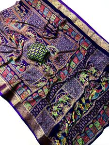 Blusa de Sari de Seda Suave de la Mejor Calidad, Estilo Moderno, Secado Rápido, Ligera, para Bodas, Fiestas, Diwali, Verano - Product Image 4