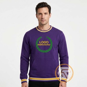 GREEK TREASURES Sweat-shirt brodé à col rond pour homme Omega |   Pull en coton tricoté Psi, sweat-shirts décontractés - Product Image 2