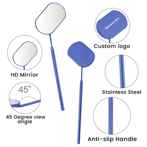 Premium Blue <b>Square</b> Lash Extension <b>Mirror</b> Custom Logo Stainless Steel Eyelash <b>Mirror</b> For Lashes Wholesale Price - Product Image 4