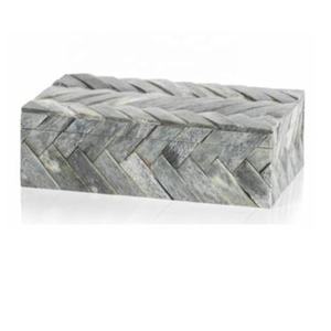 Caja con incrustaciones de hueso redondo de diseño único, caja de joyería decorativa moderna, organizador de almacenamiento multiusos, caja de regalo para mujer, artesanías de recuerdo - Product Image 2