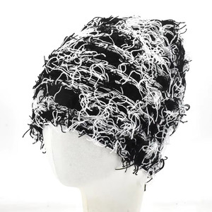 Purple Hand Knitted Polyester/Cotton Breathable <b>Waterproof</b> Flock Print Unisex Solid Color Casual Daily Winter <b>Beanie</b> Hat for - Product Image 4