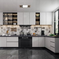 Meubles de cuisine modernes de qualité supérieure, laqués, entièrement équipés, avec électroménager, 3 tiroirs