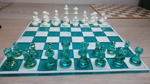 Custom resin <b>chess</b> <b>set</b> with <b>board</b> | Size of King Unique <b>chess</b> pieces | Modern figures | scacchi epoxide Resin Crafts - Product Image 3