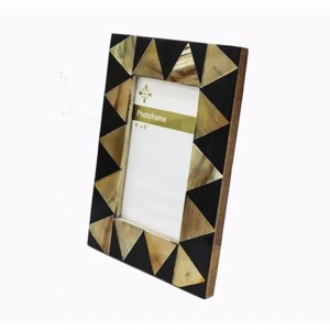 Curio Craft Modern MDF Bone Eco-Friendly Photo <b>Frame</b> Rectangle Vertical Handmade Tabletop Decorative <b>Picture</b> <b>Frame</b> Black Gold - Product Image 2