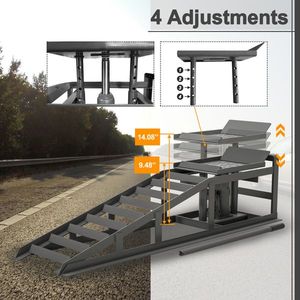 Set di 2 Rampe Idrauliche a Basso Profilo per Sollevamento Auto, 5T 11000lbs, Rampe di Servizio per Garage, per Camion, Rimorchi e Veicoli - Product Image 3