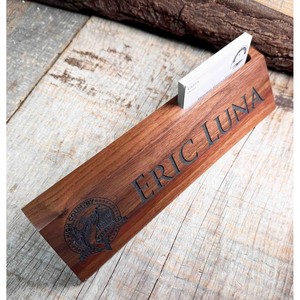 Walnut Wood Custom Bar Sign 3D Carved Logo - Wholesale Personalized Wooden Signs India - Product Image 1