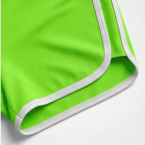 Women's 2 Piece Sports Set Green Solid High Waist Shorts and Racerback Crop Top Quick Dry Knitted Activewear Spring Summer Wear - Product Image 6