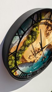 Moss Wood Wall <b>Clock</b>: Epoxy Resin & Preserved Moss <b>Art</b> - Product Image 5