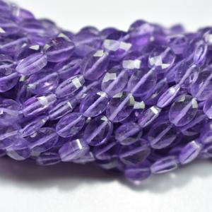 Cuentas de amatista púrpura natural facetadas de forma ovalada de 4x6 mm, cuentas de piedras preciosas sueltas al por mayor para la fabricación de joyas, manualidades y bricolaje. - Product Image 6