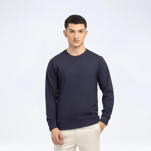 Sudadera de Hombre de Poliéster/Algodón Grueso, con Logotipo Personalizado, 220 g/m², Cuello Redondo, Hombros Caídos, Color Sólido, Antipilling, para Invierno, ODM - Product Image 1