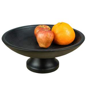 Bol à fruits en bois avec base amovible, bol décoratif sur piétement pour table, comptoir de cuisine - Product Image 5