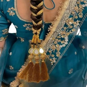 Accesorios para el Cabello Tradicionales Punjabi de la India, Pranda, Prandi, Trenza para el Cabello, Borla, Extensión de Cabello, Parandi Moderno Multicolor - Product Image 2