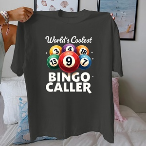 Bingo llamador bolas coloridas Camiseta de algodón puro Mujer ajuste cómodo - Product Image 1