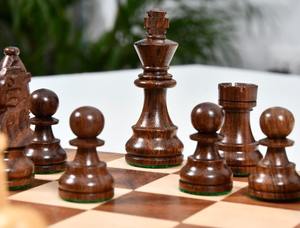 Pièces d'échecs classiques françaises Lardy, hauteur des rois 3, en bois de Sheesham et de buis, avec reine supplémentaire, au meilleur prix - Product Image 5