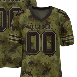 Custom Maroon Gold American Football Jersey V-Neck Short Sleeve Mesh Breathable 100% Polyester Sublimated Print Front Team <b>Name</b> - Product Image 2
