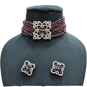 Gargantilla de estilo lujoso AD, conjunto de colgante de collar de latón, tendencia para ropa de fiesta de boda para mujer - Product Image 1