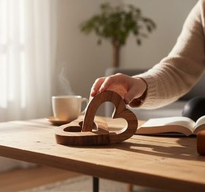 Unique Wooden <b>Heart</b> Table Centerpiece With Rustic Look Perfect For Farmhouse Home And Gift Purpose - Product Image 1