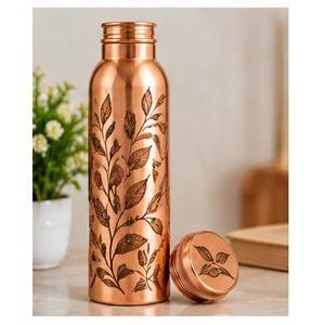 Bouteille d'eau en cuivre pur à motif marbré avec couvercle en cuivre, grande capacité, écologique, thermos de voyage portable - Product Image 4