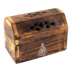 เตาเผาเครื่องหอมทรงกรวยไม้ทำมือ ลายพระพุทธรูป ของตกแต่งบ้านเพิ่มความหอมมีสไตล์ - Product Image 3