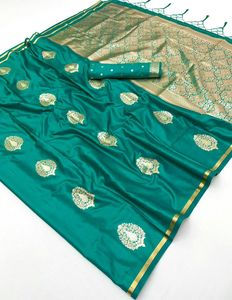 Pure <b>Satin</b> Silk Saree With Zari Weaving Heavy Rich Pallu Sarees Party Wear Wedding Indian Silk For Wedding - Product Image 5
