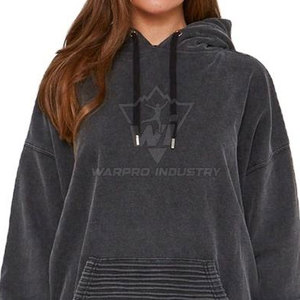 Conjunto de Sudadera con Capucha y Pantalones Deportivos para Mujer, Lavado Ácido, 100% Algodón, Logotipo Personalizado, Ropa Urbana para Adultos - Product Image 4