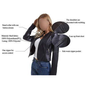 Latest Collar Button Womens Leather Fashion <b>Jacket</b> Shirt Style Thin Leather Coat <b>Lightweight</b> Spring Wear Fashionable Outerwear - Product Image 5