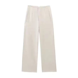 <b>Men's</b> Casual Autumn New Fashion Vintage Mid Anti-Wrinkle Breathable Back Zipper 100% Cotton <b>Trousers</b> Comfortable Straight <b>Wide</b> - Product Image 2