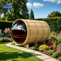 Sauna de Barril para Exteriores de Cedro Rojo Sostenible, Aprobada por ETL, Centro de Hidroterapia Inteligente, Calidad Premium del Reino Unido, Cabina de Recuperación