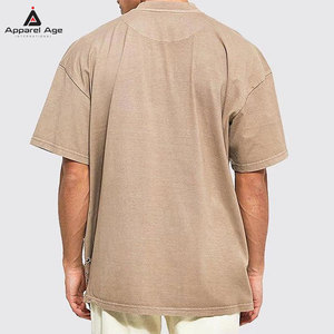 T-shirt homme coupe ample avec logo personnalisé, effet usé, meilleure qualité, manches courtes, best-seller. - Product Image 2