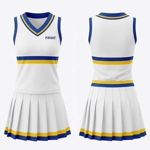 Uniformes de Animadoras para Niñas al por Mayor, Estampados por Transferencia Térmica, Top Corto y Pantalones Cortos, Servicio OEM - Product Image 1
