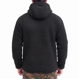 Custom <b>Men</b>’s <b>Sherpa</b> Fleece Jacket Winter Warm Stand Collar Hoodie Casual Outdoor Jacket OEM ODM Manufacturer - Product Image 4