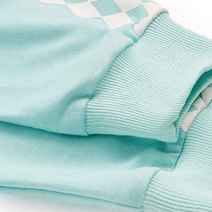 <b>Women's</b> Mint Green Hooded Sweatshirt Regular Sleeve Knitted Geometric <b>Pattern</b> Short Length Breathable Casual Wear - Product Image 3