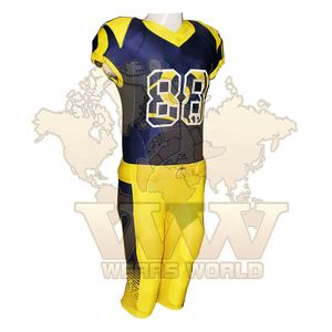 Vente en gros de maillots de football américain personnalisés de haute qualité pour hommes, spandex de dernière conception avec logo OEM à manches courtes pour enfants de tous les âges - Product Image 1