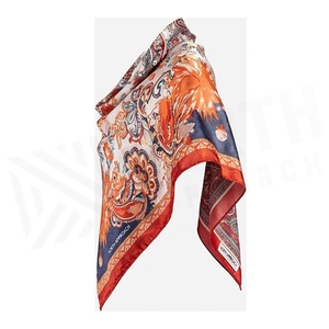 Women's Square Silk Scarf Floral Print Elegant Multi-Functional Fashion Accessory All Seasons - Product Image 3